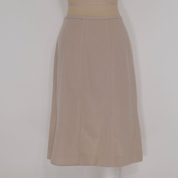 Ann Taylor Wool & Cashmere Blend Midi Skirt Size 6 Camel Beige - Picture 2 of 4